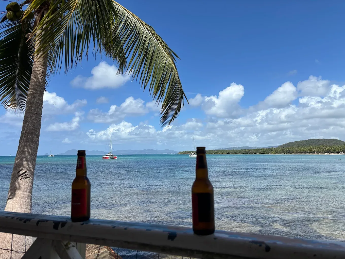 Vue sur la mer depuis la rambarde du restaurant